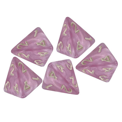 5 vnt. Daugiapusiai kauliukai D4 kauliukai Keturių pusių daugiakampių kauliukų rinkinys Matematikos skaičiavimo mokomasis žaislas, skirtas stalo žaidimams vaidmenimis