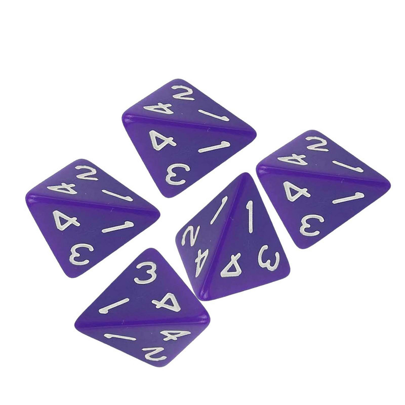 5 vnt. Daugiapusiai kauliukai D4 kauliukai Keturių pusių daugiakampių kauliukų rinkinys Matematikos skaičiavimo mokomasis žaislas, skirtas stalo žaidimams vaidmenimis