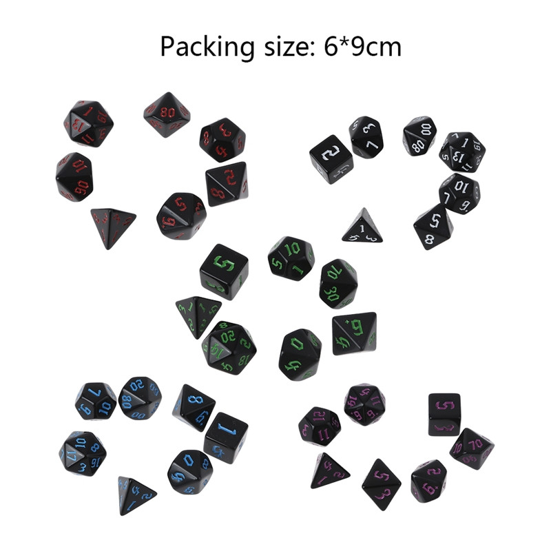 7 bucăți zaruri poliedrice cu numere pentru jocuri de rol zaruri DND realizate manual Set de modele sculptate în rășină