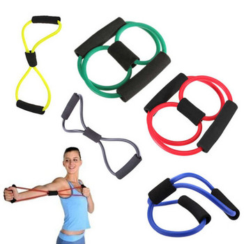 1PC Ζώνες άσκησης αντίστασης στη γιόγκα Circle Yoga Waist Gym Fitness Training Tension Rope Equipment Pull Rope 8 Word Chest Expander