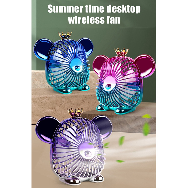 Mini ventilator de vară de 1200 mAh Ventilator drăguț Ventilator portabil silențios cu încărcare USB Ventilator cu putere mare a vântului pentru birou acasă