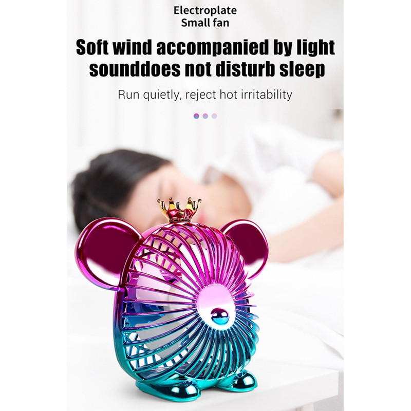 Mini ventilator de vară de 1200 mAh Ventilator drăguț Ventilator portabil silențios cu încărcare USB Ventilator cu putere mare a vântului pentru birou acasă