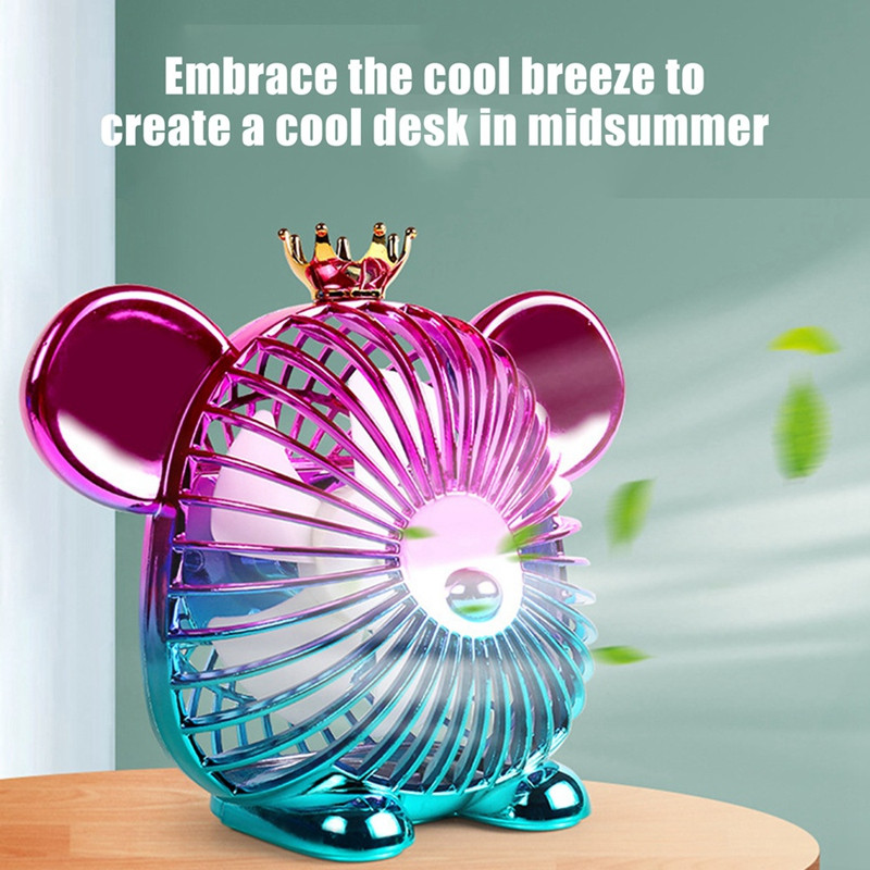 Mini ventilator de vară de 1200 mAh Ventilator drăguț Ventilator portabil silențios cu încărcare USB Ventilator cu putere mare a vântului pentru birou acasă
