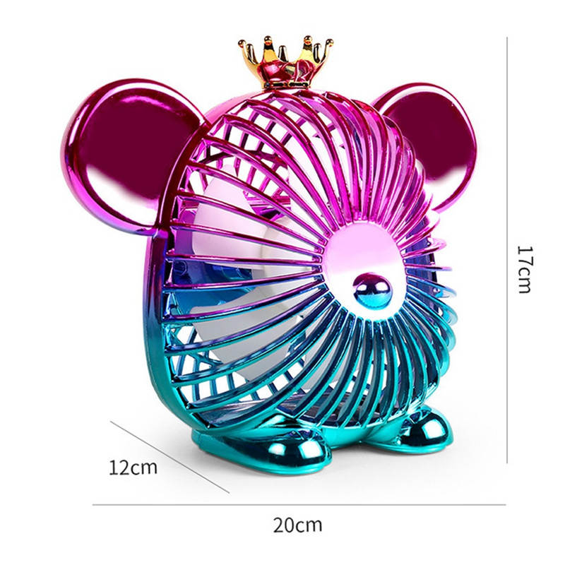 Mini ventilator de vară de 1200 mAh Ventilator drăguț Ventilator portabil silențios cu încărcare USB Ventilator cu putere mare a vântului pentru birou acasă