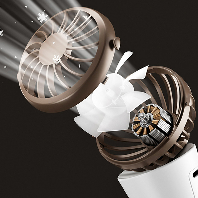 Nešiojamas rankinis ventiliatorius biuro stalinis daugiafunkcis sulankstomas mažas elektrinis ventiliatorius ledų ventiliatorius, įkraunamas USB