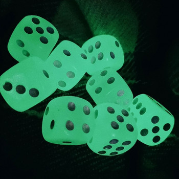 Glowing Dices D6 14/16mm 10Pcs Set Luminous-Six Sided Die Block of Glowing Dices F2TC