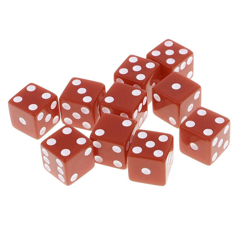 10 Pieces Six Sided D6 - Παιχνίδια πολλαπλών όψεων για επιτραπέζια παιχνίδια, , RPG Gaming