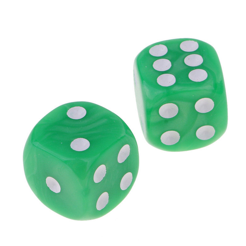 Set 50 de bucăți D6 zaruri rotunde pentru colțuri 16 mm pentru joc de rol de petrecere Jucărie verde