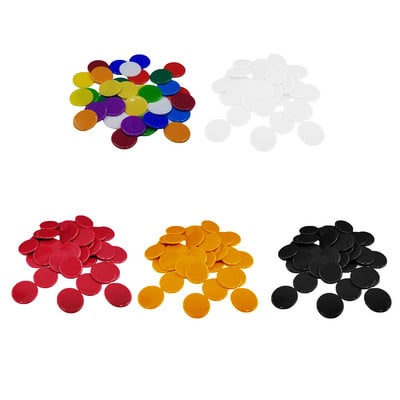 100 db 19 mm-es műanyag tanulási számlálók mini póker zsetonok játékjelzők