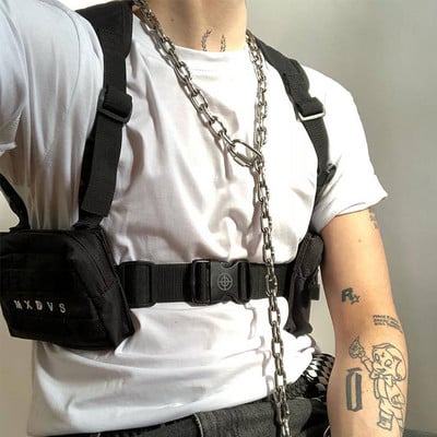 Тактическа унисекс чанта Chest Rig Bag Streetwear Мъжка функционална екипировка Хип-хоп жилетка Два джоба Мъжка раница Kanye West
