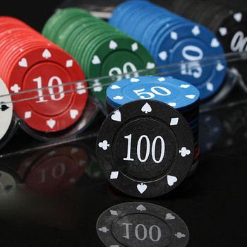 20PCS Кръгли пластмасови Texas Hold\'em казино чипове, чипове Baccarat, покер чипове, развлечения, долари, монети за семейни партита
