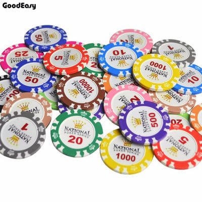Casino Crown Poker Chips Διασκέδαση Black Jack Round Poker Chip Clay Metal Taxes Hold`em Poker Chip Set 5 ΤΕΜ/LOT Dropshiping