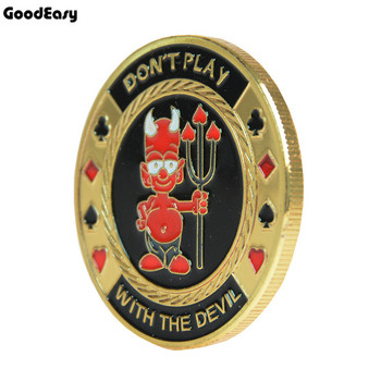 Poker Card Guard Protector Metal Token Coin με πλαστικό κάλυμμα Μεταλλικό σετ τσιπ πόκερ Texas Hold\'em Dealer Devil Button