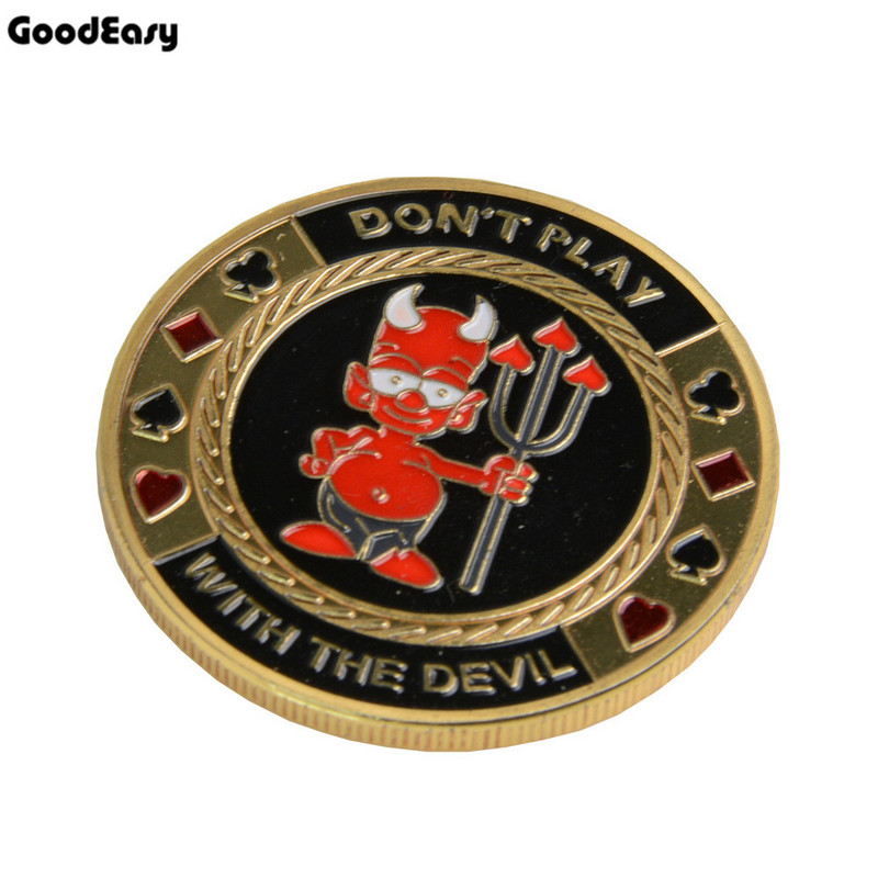 Protector de protecție pentru cărți de poker Monedă de jetoane din metal cu capac din plastic Set jetoane de poker din metal Texas Hold'em Dealer Buton Diavol