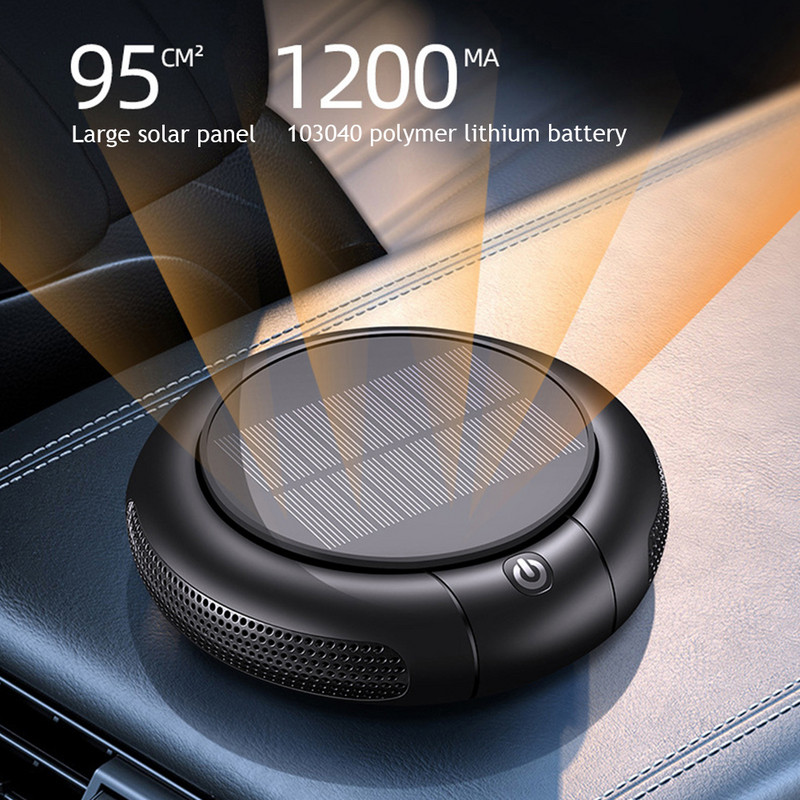 Ηλιακός καθαριστής αέρα αυτοκινήτου Usb Oxygen Cleaner Negative Ion 1200Mah HEPA Filter PM2.5 Smoke Remover Αναλώσιμα εσωτερικού αέρα Fresh Car