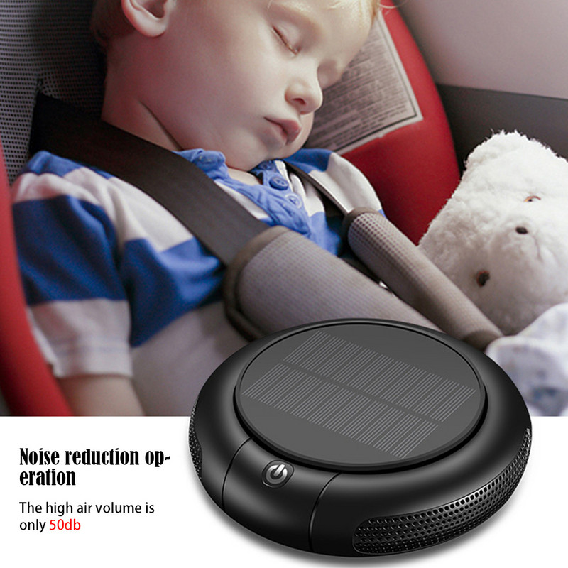 Ηλιακός καθαριστής αέρα αυτοκινήτου Usb Oxygen Cleaner Negative Ion 1200Mah HEPA Filter PM2.5 Smoke Remover Αναλώσιμα εσωτερικού αέρα Fresh Car