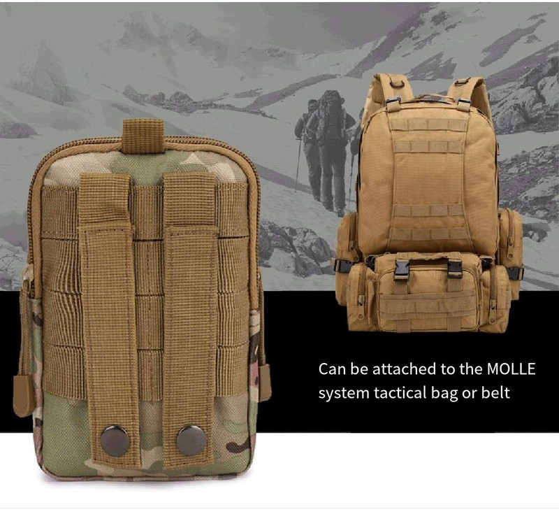 Välistingimustes kasutatavate meeste vöökoti kott veekindel taktikaline sõjaline spordijahi vöö Molle nailonist mobiiltelefoni kotid reisiriistad