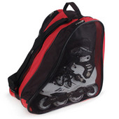 Kolmnurkne rulluiskukott reguleeritava õlarihma ja metallkonksudega rulluiskude jaoks