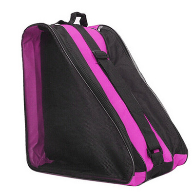 Kolmnurkne rulluiskukott reguleeritava õlarihma ja metallkonksudega rulluiskude jaoks