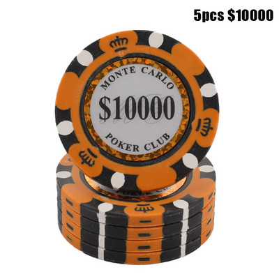 Set 5 bucăți de jetoane de poker din ceramică Monede de cazinou din argilă 40 mm jetoane de poker Monede de dolari de divertisment