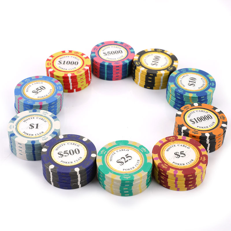 5 vnt Keraminių pokerio žetonų rinkinys Molio kazino monetos 40 mm monetos Pokerio žetonai Pramogos Dolerių monetos