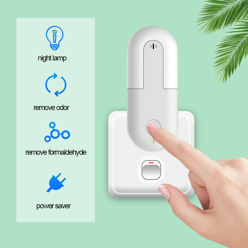 HOMDD Pulg In Negative Ion Generator Καθαριστής αέρα Νυχτερινό φως Αποσμητικό Καθαριστικό αέρα καπνού φορμαλδεΰδης για οικιακό παιδικό δωμάτιο