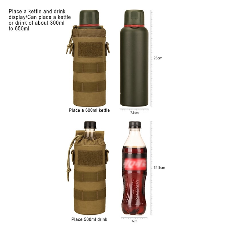 Lauko 500 ml mažas virdulio maišelis 600 ml sulankstomas virdulio rankovės juosmens pakabinamas taktinis puodelio maišelis virdulio maišelis Naujas