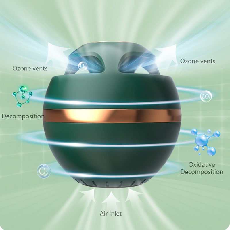 Õhuvärskendaja hoiab värskena osoonigeneraatori USB laetav lõhnalõhna eemaldaja kaks reguleeritavat režiimi kapi/vannitoa/auto jaoks