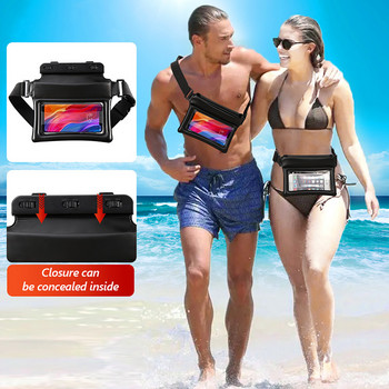 Водоустойчива чанта за плуване за телефон Плаваща суха чанта Плуваща чанта за кръст Плажен басейн Подводен ски Дрифт Гмуркане за iPhone 13/13 Pro Max