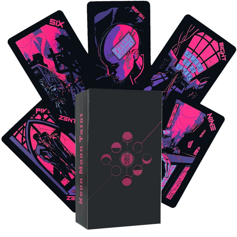 Neon Moon Tarot Deck Cărți de tarot pentru Destin Divination Tarot Deck cu ghid PDF pentru femei fete care povestesc Prophecy Deck Oracle