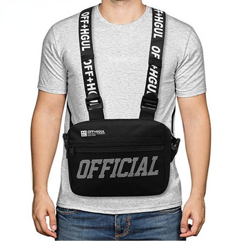 Λειτουργική τακτική τσάντα στήθους Fashion Bullet Hip hop γιλέκο Streetwear Τσάντα μέσης Γυναικεία μαύρη τσάντα στήθους