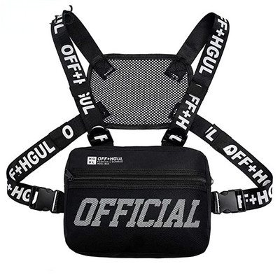 Функционална тактическа чанта за гърди Модна хип-хоп жилетка Bullet Streetwear Чанта за кръста Дамска черна чанта за гърди Rig