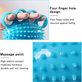 TPR Τέσσερα δάχτυλα Hand Grip Ball Rehabilitation Primary Training Soft Finger Strengthener Massager Ball Workout from Home 3colors