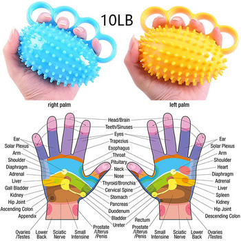 TPR Τέσσερα δάχτυλα Hand Grip Ball Rehabilitation Primary Training Soft Finger Strengthener Massager Ball Workout from Home 3colors