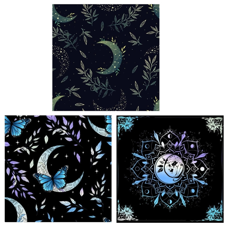 Didelė Mėnulio fėja Žolės Taluo Kortelės Staltiesė Neperšlampama raukšlių Kvadratinė staltiesė valgomojo kempingo vakarėliui