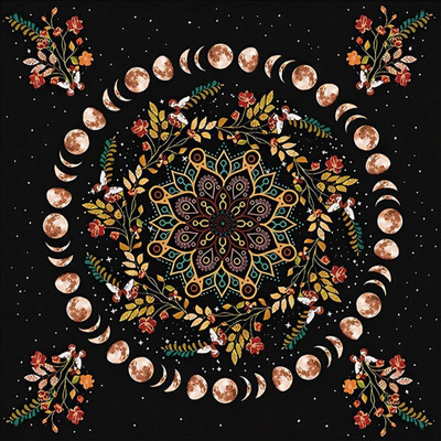 Mėnulio fazės Augalų Astrologijos Altoriai Audiniai Taro Staltiesė Būrimai Kortelės Staltiesė Gobelenas Raganavimo reikmenys