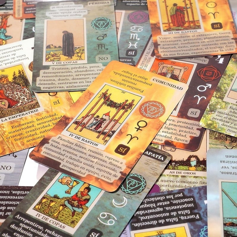 Tarokaardid Kallutatud hispaaniakeelse Taro tekk koos PDF-juhendiga Täiuslik ennustamistööriist lauamäng algajatele ja asjatundjatele