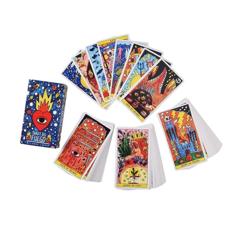 Cărți de tarot Del Fuego Oracle Tarot Soarta Divinație Carte de profeție Joc de petrecere în familie Tarot 78 pachete de cărți Ghid PDF