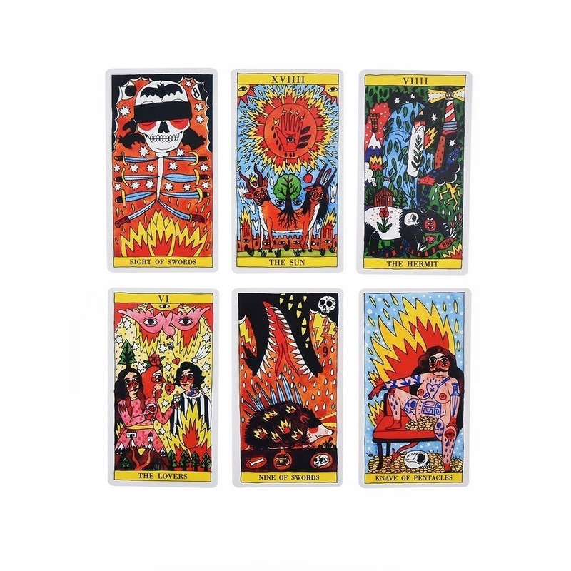 Cărți de tarot Del Fuego Oracle Tarot Soarta Divinație Carte de profeție Joc de petrecere în familie Tarot 78 pachete de cărți Ghid PDF