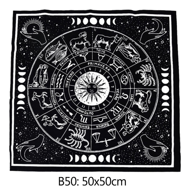 23x23 Flanelinė Taro staltiesė Runų būrimas Altorius Taro Patch Stalo viršelis Magas stalo žaidimų kortelių bloknotas