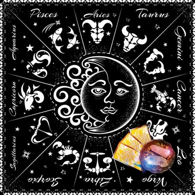 Stalo viršelis Astrologijos orakulai Žaidimas Kilimėlis kvadrato formos švytuoklinis altorius staltiesė