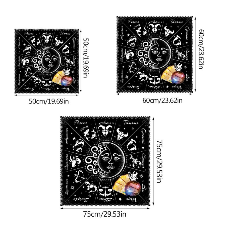 Stalo viršelis Astrologijos orakulai Žaidimas Kilimėlis kvadrato formos švytuoklinis altorius staltiesė