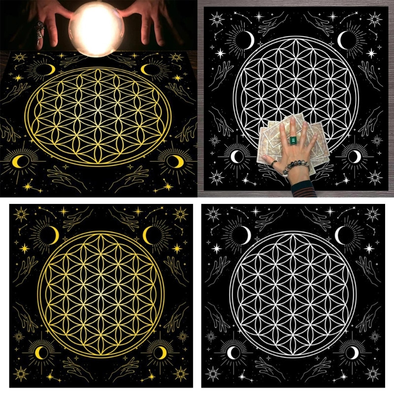 Kvadratinės formos švytuokliniai būrimai kilimėlis altoriaus staltiesė stalo žaidimų kortelių padėklas Rune staltiesė metafizinis stalo žaidimų kilimėlis