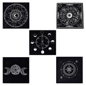 Taro kortos, būrimas, specialus, taro krepšys, trigubas, trigubas taro rankšluostis, astrologijos fazės, 49x49 cm