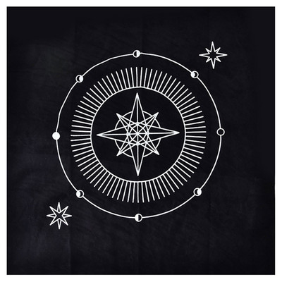 Taro kortos, būrimas, specialus, taro krepšys, trigubas, trigubas taro rankšluostis, astrologijos fazės, 49x49 cm