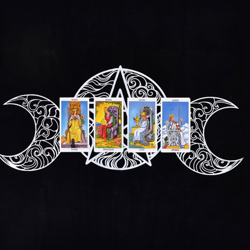 Taro kortos, būrimas, specialus, taro krepšys, trigubas, trigubas taro rankšluostis, astrologijos fazės, 49x49 cm