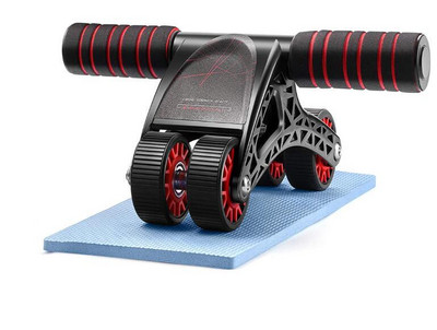 4 колела Ab Roller For Core Workout Abdominal Trainers със съпротивителни ленти, подложка за коленете, идеално оборудване за домашна гимнастика за мъже, жени