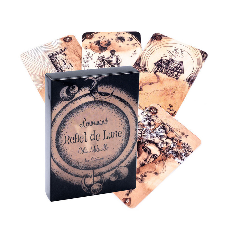 Lenormand Reflet De Lune Lenormand kortos Oracles stalo žaidimo kortos, ateities spėjimo žaidimas Vaiko žaislas moterims mergaitėms Taro kortos