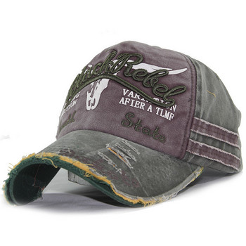 Мъжка шапка за голф Дамска ретро платнена дънкова шапка с букви Пачуърк Винтидж бейзболна шапка Унисекс шапка със закопчалка Есенни хип-хоп шапки Лято