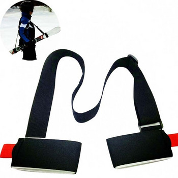 Νάιλον ιμάντες χειρός ώμου μεταφοράς για πόμο σκι Ρυθμιζόμενος βρόχος με γάντζο Buck που προστατεύει Μαύρη νάιλον τσάντα με λουρί για λαβή σκι